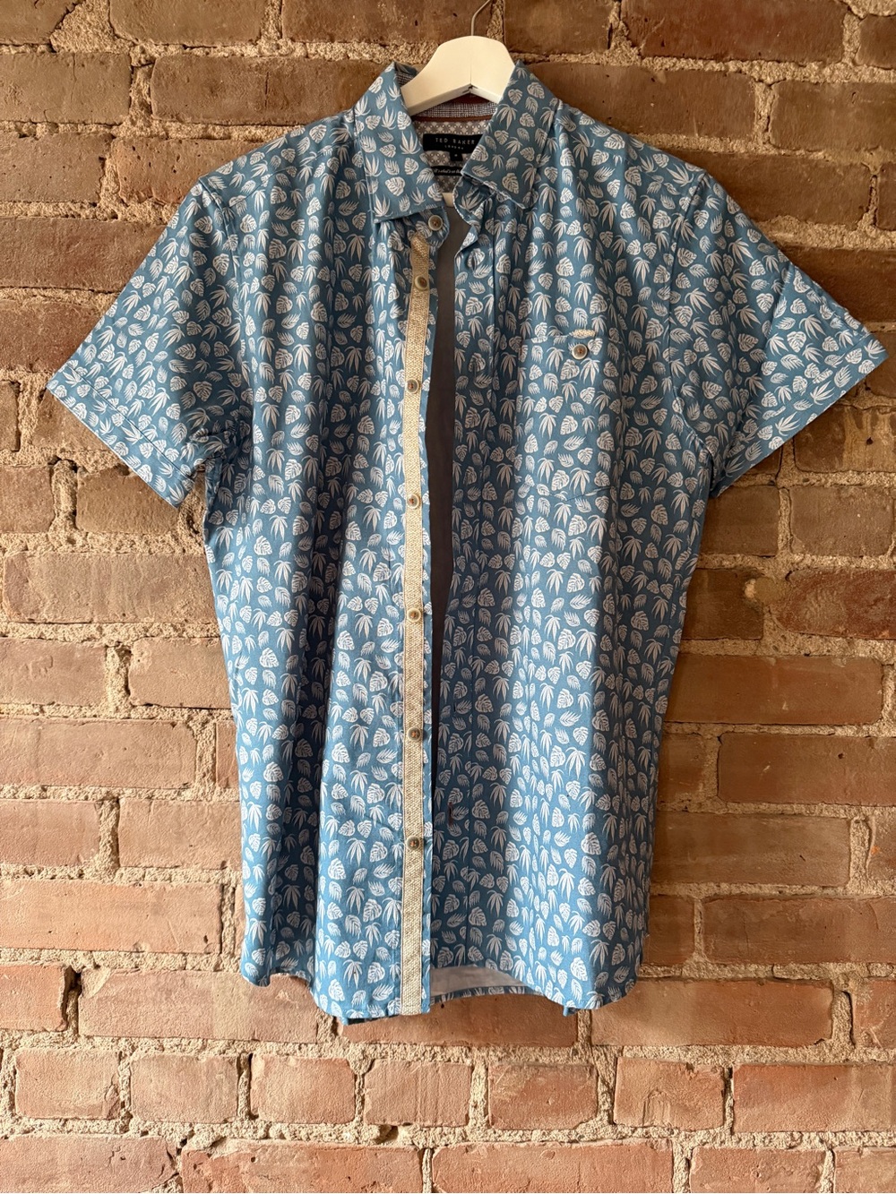 Ted Baker London Blue Short-Sleeve Printed Men's Shirt
